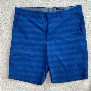 Greg Norman Blue Flat Front Shorts with Modern Cut, 36